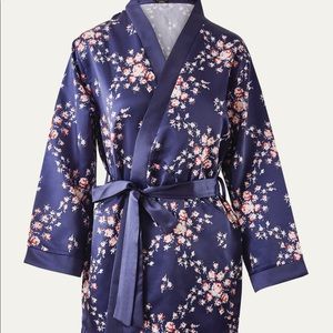 MORGAN LANE NAVY FLORAL SATIN ROBE